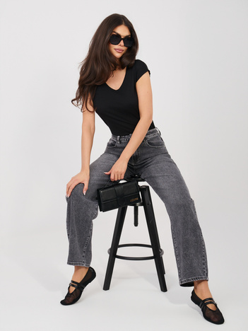 Czarny damski t-shirt z domieszką modalu SUBLEVEL 