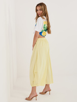 Jasnożółte damskie spodnie alladynki z sztruksu