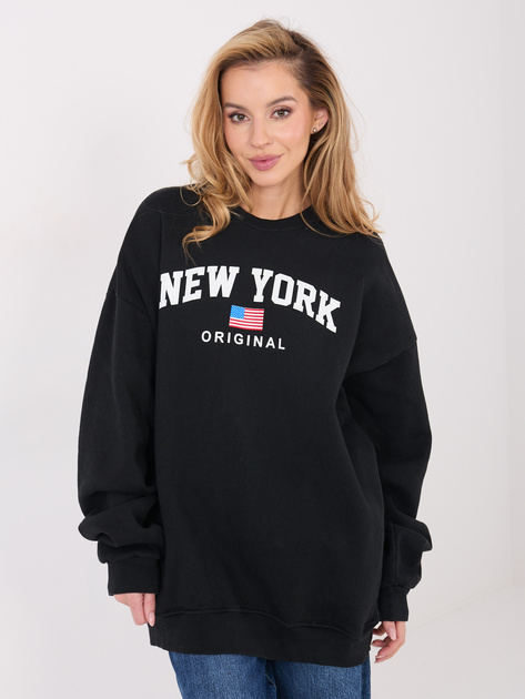 Czarna dresowa bluza z ociepleniem