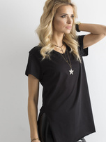 Schwarzes Baumwoll-T-Shirt für Damen.