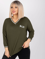 Khaki luźna bluzka plus size Marianna