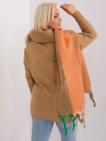 Hurt Jasnopomarańczowy szeroki szal damski 