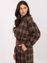 Brązowa rozpinana koszula z kołnierzykiem 