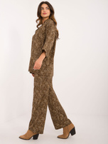 Hurt Ciemnobeżowo-czarny dwuczęściowy komplet w panterkę