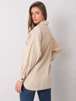 Beige Hemd mit Taschen Elora RUE PARIS.