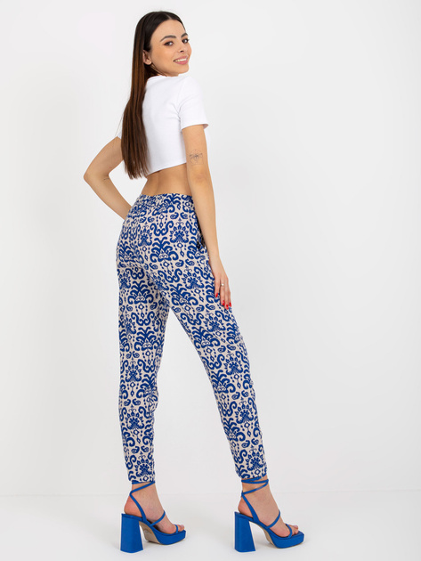 Hurt Ciemnoniebieskie letnie spodnie z materiału z wiskozy SUBLEVEL