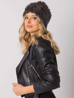 Grafitowa futrzana czapka