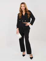 Czarny dresowy komplet w eleganckim stylu RUE PARIS 