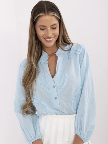 Jasnoniebieska koszulowa bluzka boho OCH BELLA
