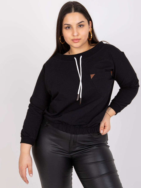 Czarna krótka dresowa bluza plus size Louna