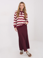 Bordowa damska bluza z guzikami przy dekolcie