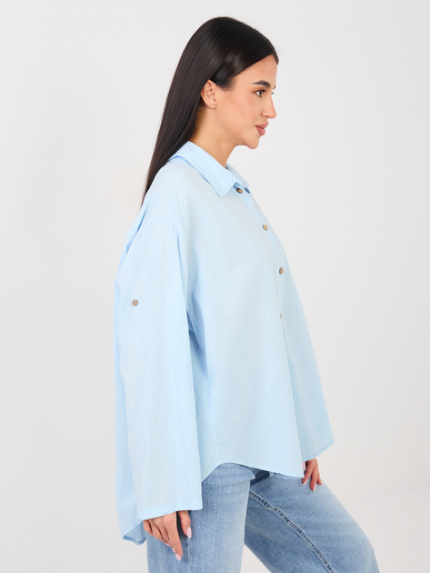 Jasnoniebieska bawełniana koszula z kieszenią