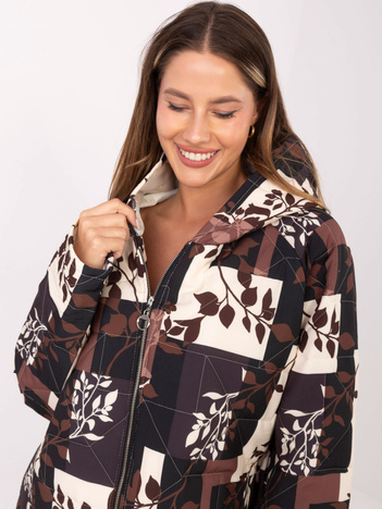 Czarna pikowana kurtka z nadrukiem