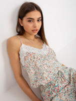 Hurtownia Biały top na ramiączkach w kwiaty FRESH MADE