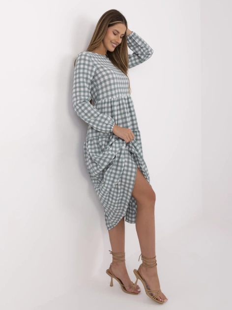 Miętowa rozkloszowana z falbaną RUE PARIS