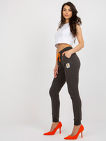 Hurtownia Khaki damskie spodnie dresowe ze ściągaczami