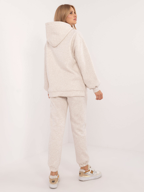 Hurt Jasnobeżowy melanżowy komplet basic ze spodniami