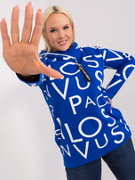 Hurt Kobaltowa bluza plus size z kapturem i kieszeniami