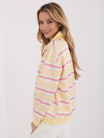 Jasnożółta bluza oversize w paski 