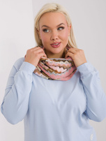 Hurt Jasnoróżowy komin w geometryczne wzory 