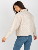 Hurt Jasnobeżowa przejściowa kurtka pikowana z kołnierzem