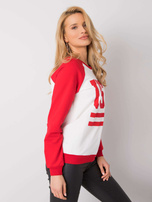 Biało-czerwona bluza z nadrukiem Samantha RUE PARIS