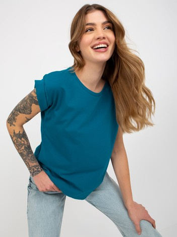 Hurt Morski damski t-shirt basic z bawełny Revolution