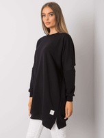 Czarna sukienka dresowa z długim rękawem Odile RUE PARIS