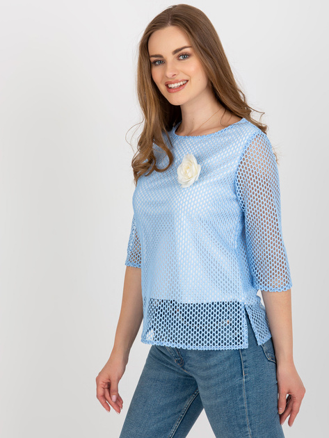 Hurt Jasnoniebieska bluzka wizytowa z rękawem 3/4