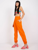 Pomarańczowe spodnie dresowe z kieszeniami RUE PARIS