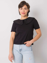 Czarna bluzka z kołnierzykiem Kaysie RUE PARIS