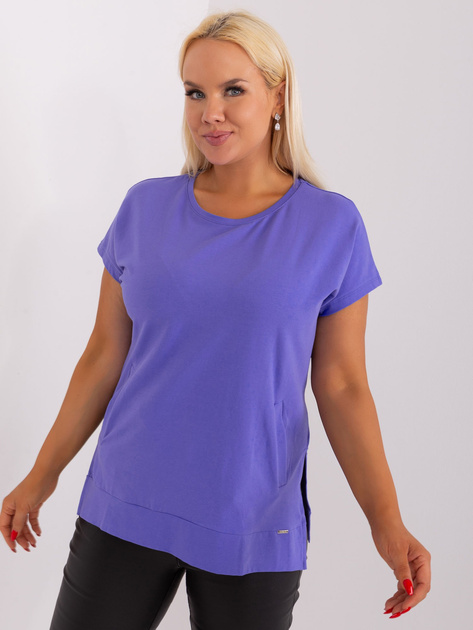 Hurt Fioletowa bawełniana bluzka basic plus size