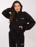 Czarny dresowy komplet z ociepleniem