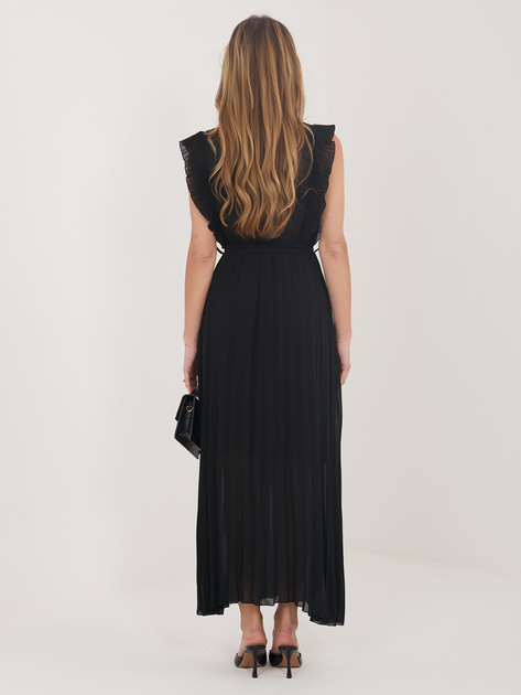 Czarna letnia sukienka z kopertowym dekoltem RUE PARIS