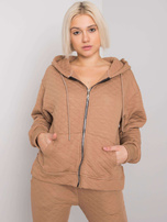 Kamel farbige Steppjacke mit Reißverschluss Arezzo.