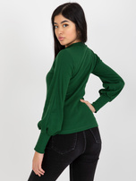 Hurt Ciemnozielona damska bluzka basic w prążek RUE PARIS