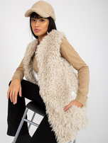 Hurt Beżowa futrzana kamizelka z podszewką Hallie