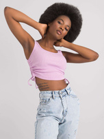Svetlofialový crop top s gumičkami Loretta RUE PARIS.