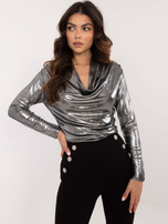 Hurtownia Srebrna połyskująca bluzka na imprezę