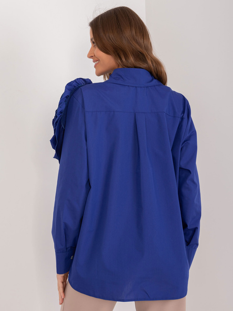 Hurtownia Kobaltowa koszula klasyczna z aplikacją