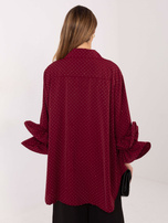 Bordeaux elegante Bluse mit Nieten.
