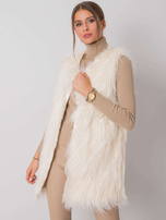 Ecru futrzana kamizelka Rafaela