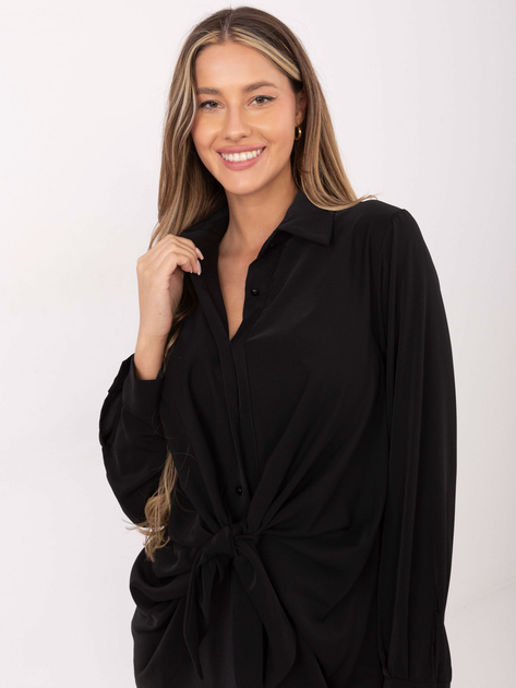 Czarna rozpinana koszula z kołnierzykiem