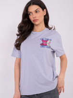 Liliowy damski t-shirt z nadrukiem teddy bear SUBLEVEL