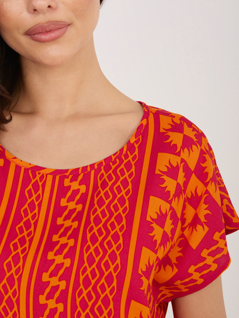 Pomarańczowa letnia bluzka we wzory SUBLEVEL