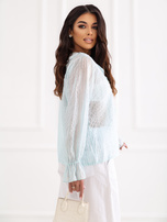 Miętowa prześwitująca bluzka w paski