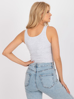 Szary melanżowy top basic z bawełny