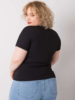 Czarna bluzka plus size z dżetami Luce