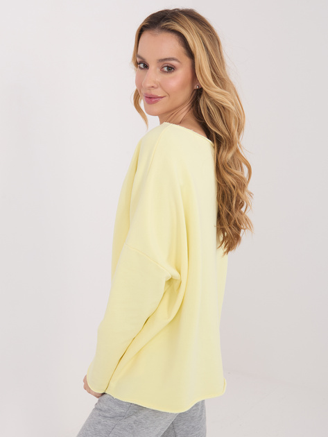 Jasnożółta damska bluza oversize bez kaptura