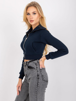 Granatowa krótka rozpinana bluza dresowa Ann RUE PARIS 